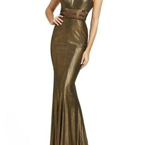 MAC DUGGAL Metallic Trumpet Ball Gown Size 2